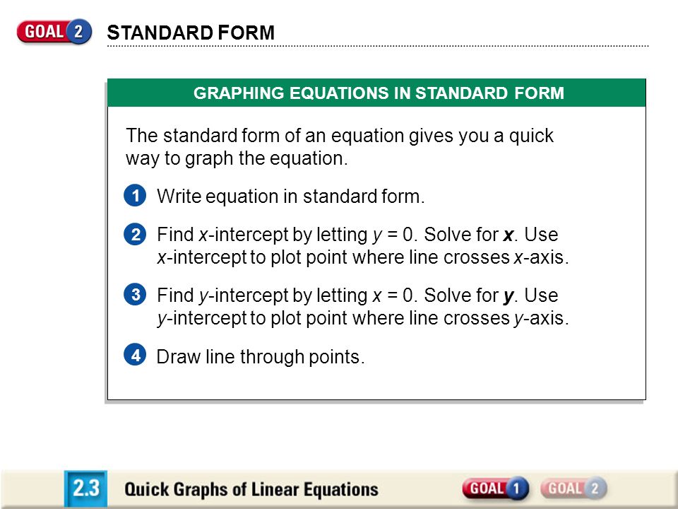 Writing Equations in Standard Form